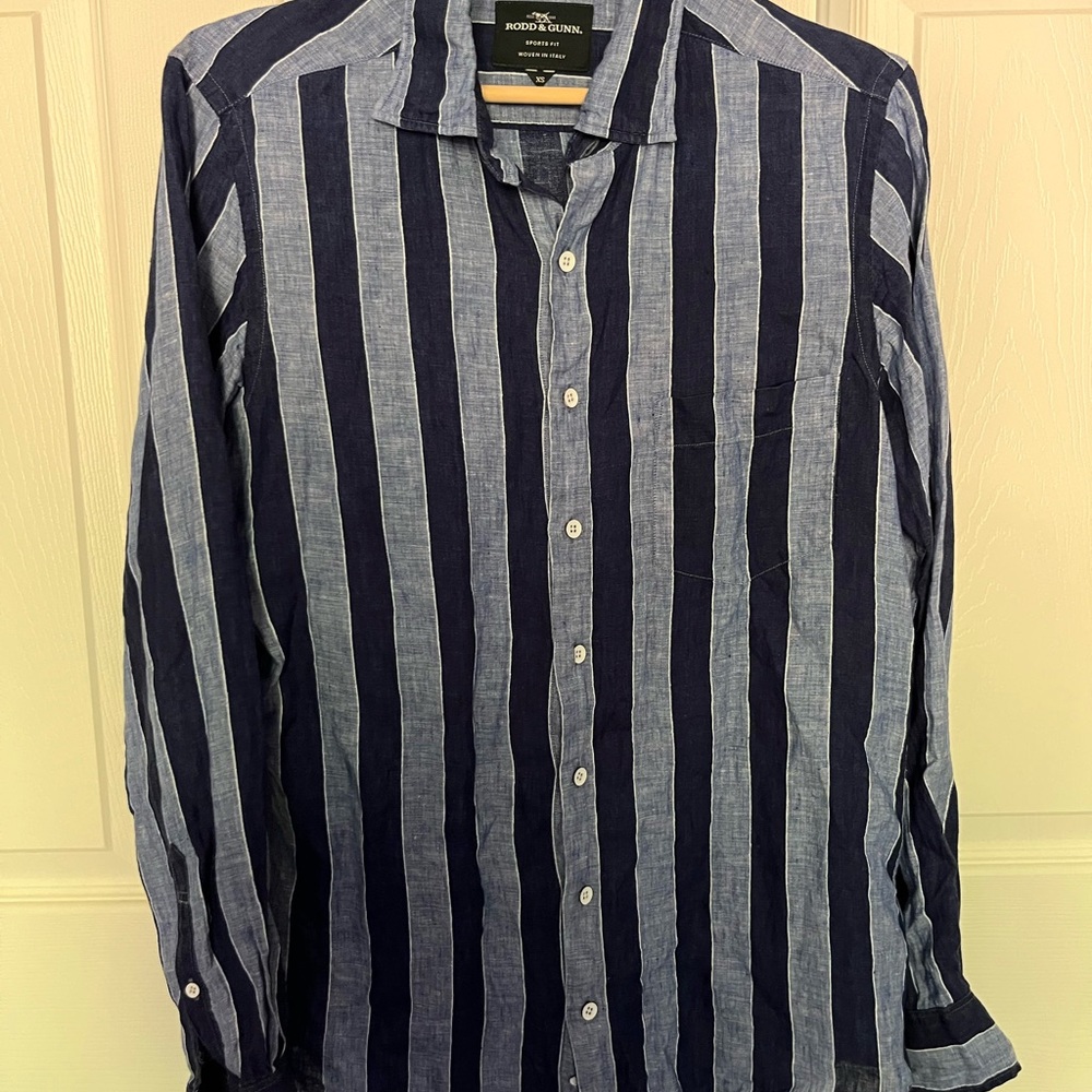 Rodd & Gunn Men's Navy Striped Shirt